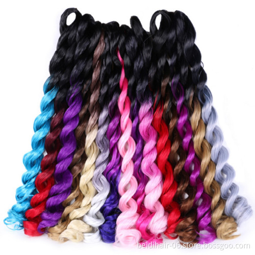 24inch Big Deep Wave Crochet Hair Extension Prestretched Synthetic Sea Body Wave Braiding Hair